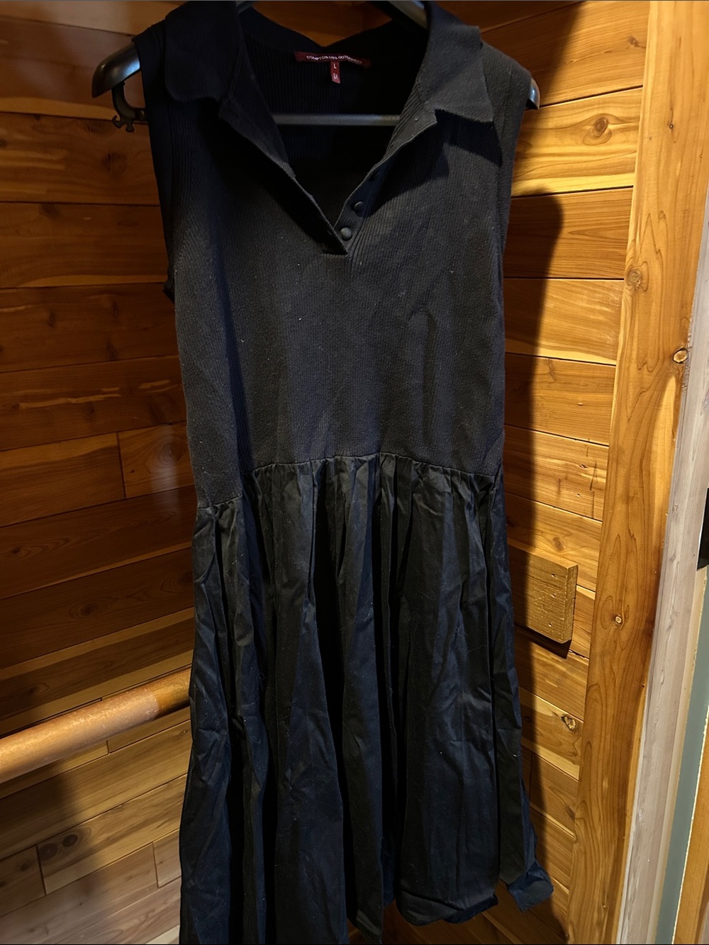 Comptoir Des Cotonniers Black Sleeveless Collared Girls Dress